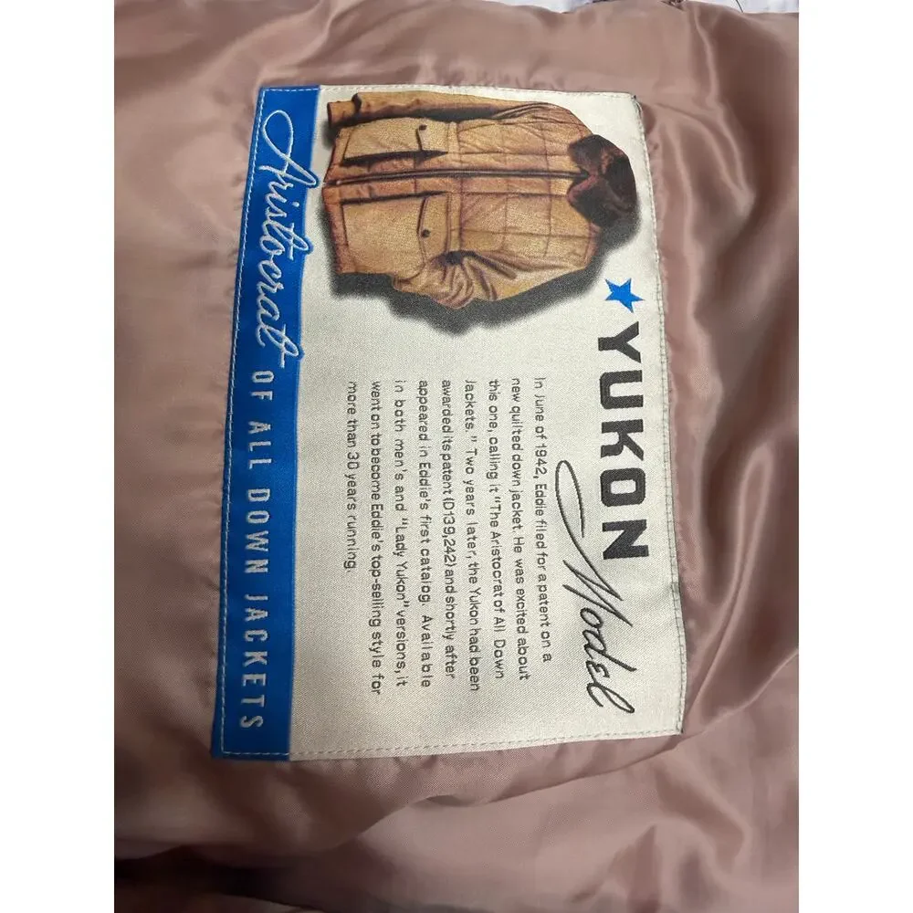 Eddie Bauer Down Vest with faux Fur Collar Eggplant Aubergine Purple size Large - Picture 10 of 16